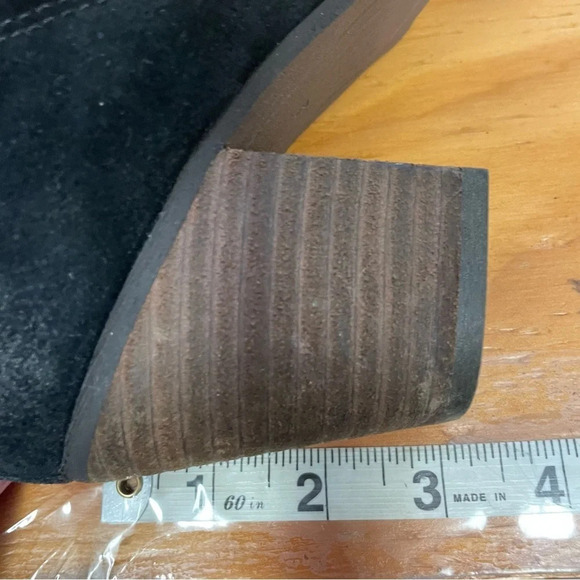 Sam Edelman Miriam Burnished Black Suede Zip Ankle Booties Size 8 - Picture 7 of 9